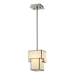 Braque Collection 1-Light Brushed Nickel LED Mini Pendant by Titan Lighting