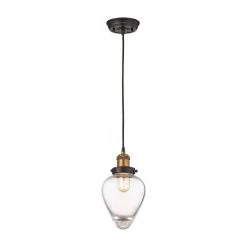 Bartram 1-Light Oil Rubbed Bronze and Antique Brass Pendant by Titan Lighting