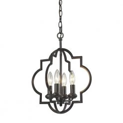 Chandette 4-Light Oil Rubbed Bronze Pendant by Titan Lighting
