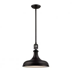 Rutherford 1-Light Oil-Rubbed Bronze Pendant by Titan Lighting