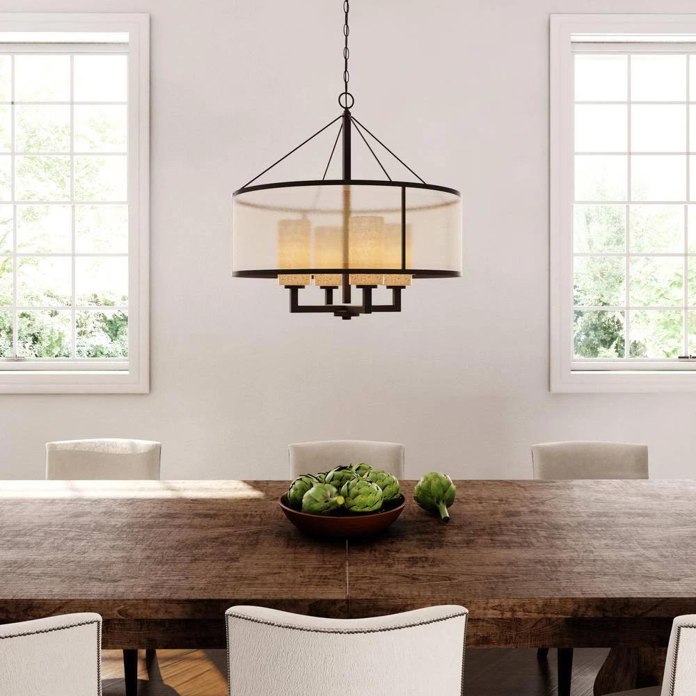 Hearthstone Collection 4-Light Oil-Rubbed Bronze Chandelier by Titan Lighting 5 Hearthstone Collection 4-Light Oil-Rubbed Bronze Chandelier by Titan Lighting - Image 3