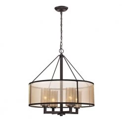 Hearthstone Collection 4-Light Oil-Rubbed Bronze Chandelier by Titan Lighting