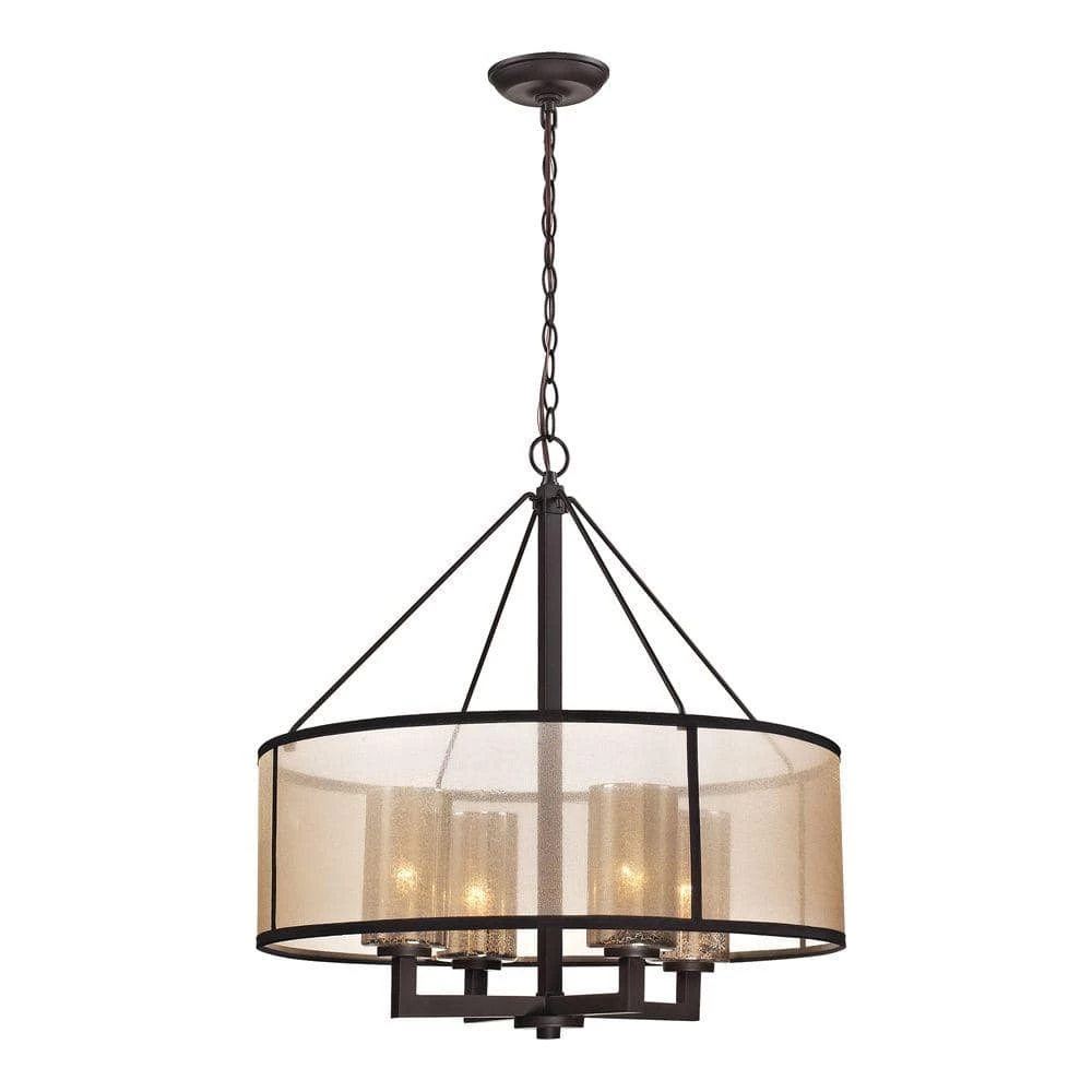 Hearthstone Collection 4-Light Oil-Rubbed Bronze Chandelier by Titan Lighting 3 Hearthstone Collection 4-Light Oil-Rubbed Bronze Chandelier by Titan Lighting