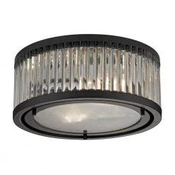 Munsey Park Collection 2-Light Oil-Rubbed Bronze Flushmount by Titan Lighting