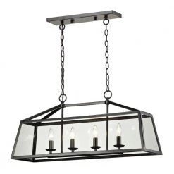 Haxby Collection 4-Light Oil-Rubbed Bronze Pendant by Titan Lighting