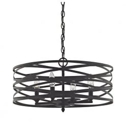 Vorticy 4-Light In Oil Rubbed Bronze Chandelier with Metal Shade by Titan Lighting