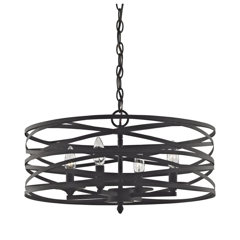 Vorticy 4-Light In Oil Rubbed Bronze Chandelier with Metal Shade by Titan Lighting 3 Vorticy 4-Light In Oil Rubbed Bronze Chandelier with Metal Shade by Titan Lighting
