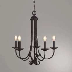 Williamsport 5-Light Oil Rubbed Bronze Ceiling Chandelier by Titan Lighting -Titan Lighting sale2022 oil rubbed bronze titan lighting chandeliers tn 50096 4f 1000