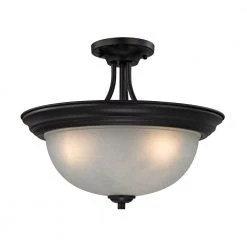 Bristol Lane 3-Light Oil-Rubbed Bronze Semi-Flush Mount Light by Titan Lighting