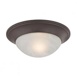 1-Light Oil-Rubbed Bronze Flushmount by Titan Lighting