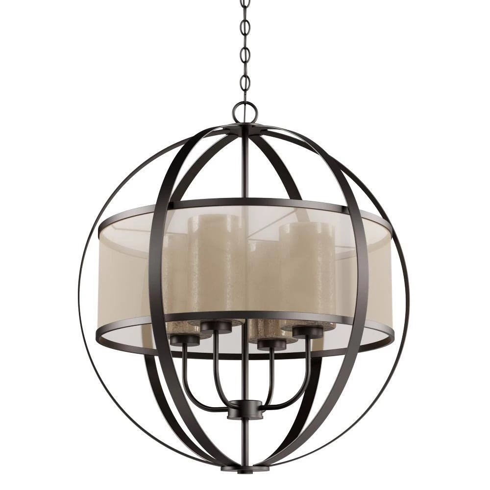Diffusion 4-Light Oil Rubbed Bronze Chandelier by Titan Lighting 6 Diffusion 4-Light Oil Rubbed Bronze Chandelier by Titan Lighting - Image 4