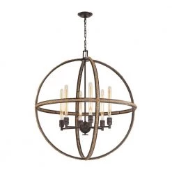 Natural Rope 6-Light Oil Rubbed Bronze Chandelier by Titan Lighting