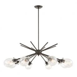 Jaelyn 8-Light Oil Rubbed Bronze Chandelier with Glass Shades by Titan Lighting