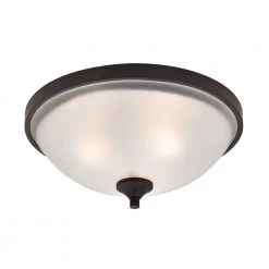Arlington 3-Light Oil-Rubbed Bronze Flushmount With White Glass Shade by Titan Lighting