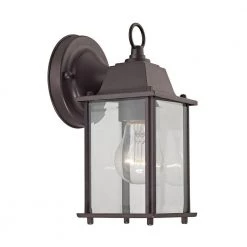 1-Light Oil Rubbed Bronze Outdoor Wall Lantern Sconce by Titan Lighting