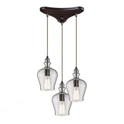 Wycombe Collection 3-Light Oil-Rubbed Bronze Mini Pendant by Titan Lighting