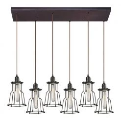 Brightling Collection 6-Light Oil Rubbed Bronze Mini Pendant by Titan Lighting