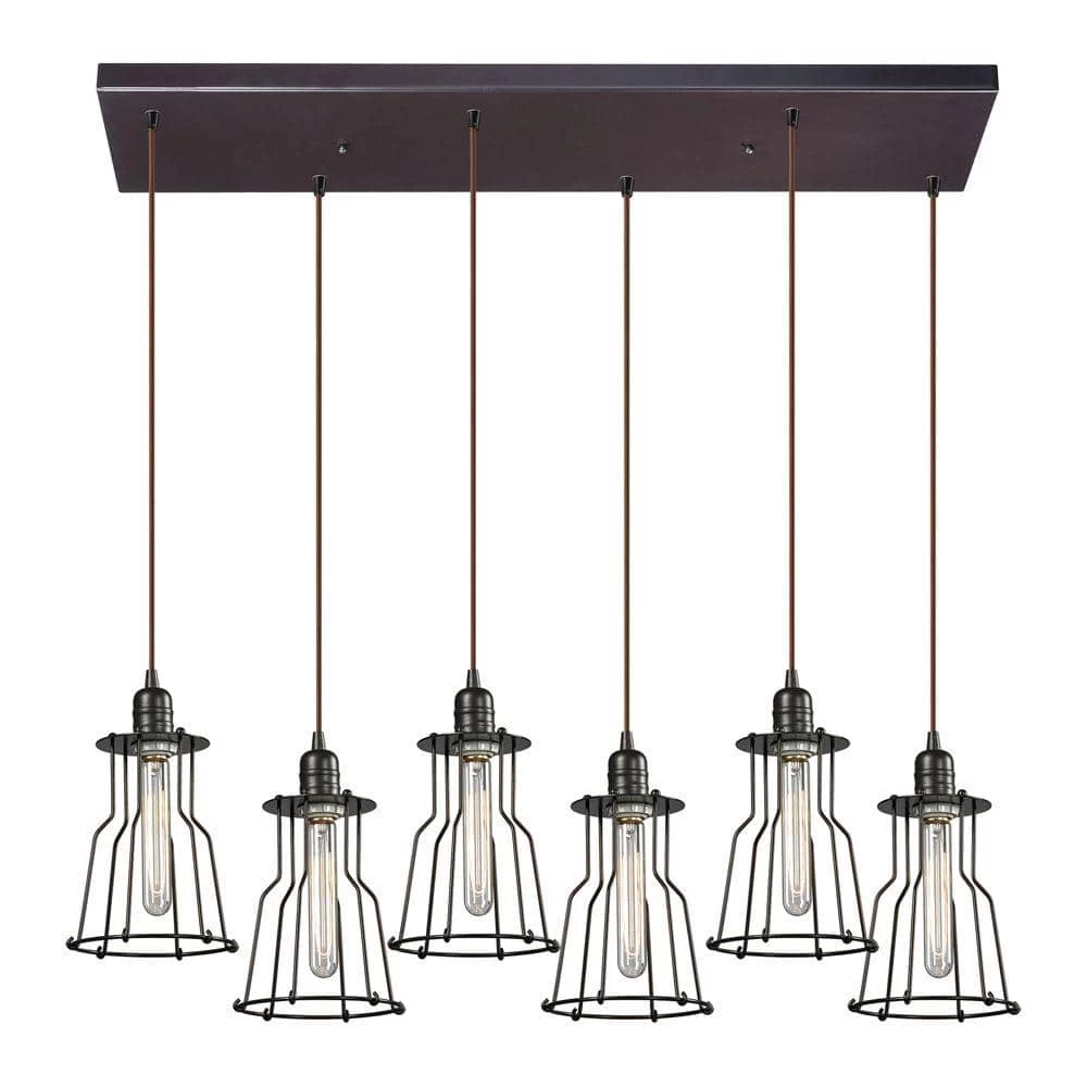 Brightling Collection 6-Light Oil Rubbed Bronze Mini Pendant by Titan Lighting 3 Brightling Collection 6-Light Oil Rubbed Bronze Mini Pendant by Titan Lighting