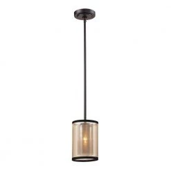 Hearthstone Collection 1-Light Oil-Rubbed Bronze Pendant by Titan Lighting