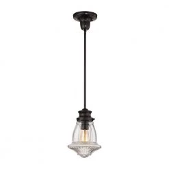 Schoolhouse Pendants 1-Light Oil Rubbed Bronze Pendant by Titan Lighting