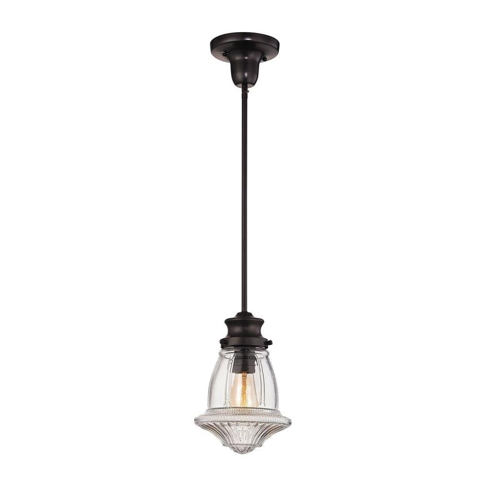Schoolhouse Pendants 1-Light Oil Rubbed Bronze Pendant by Titan Lighting 3 Schoolhouse Pendants 1-Light Oil Rubbed Bronze Pendant by Titan Lighting