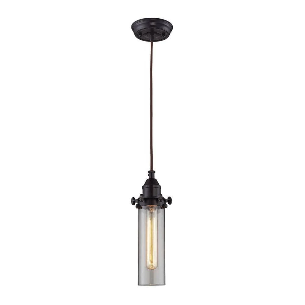 1-Light Oiled Rubbed Bronze Pendant with Vintage Bulb Included by Titan Lighting 3 1-Light Oiled Rubbed Bronze Pendant with Vintage Bulb Included by Titan Lighting