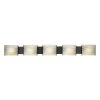 Pannelli 5-Light Oil Rubbed Bronze and Hand-Moulded Honey Alabaster Glass Vanity Light by Titan Lighting