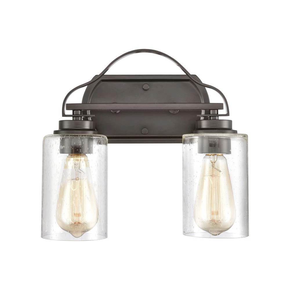 12 in. 2 Light Oil Rubbed Bronze Vanity Light by Titan Lighting 4 12 in. 2 Light Oil Rubbed Bronze Vanity Light by Titan Lighting - Image 2