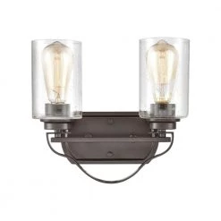12 in. 2 Light Oil Rubbed Bronze Vanity Light by Titan Lighting