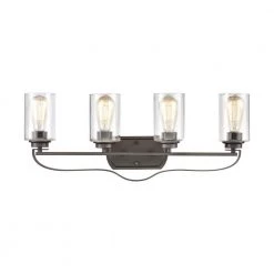 28 in. 4 Light Oil Rubbed Bronze Vanity Light by Titan Lighting