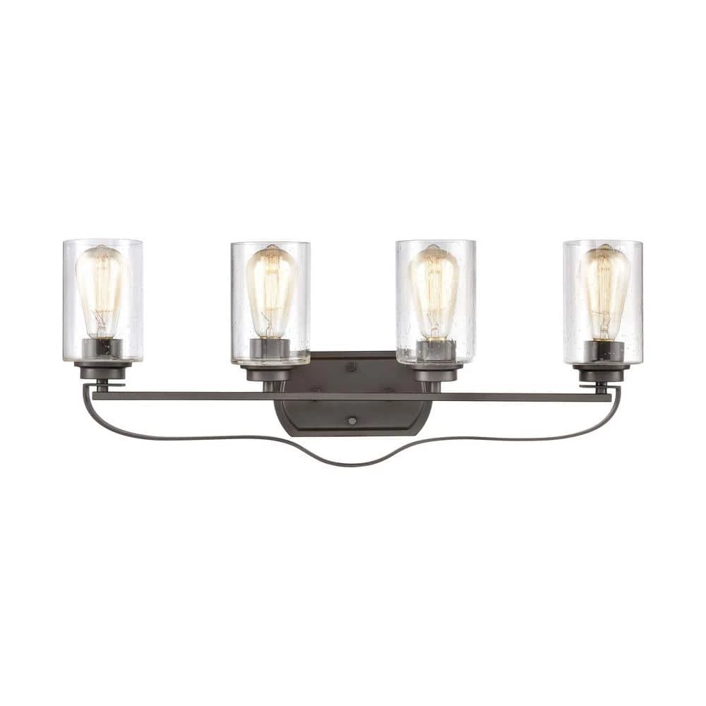 28 in. 4 Light Oil Rubbed Bronze Vanity Light by Titan Lighting 3 28 in. 4 Light Oil Rubbed Bronze Vanity Light by Titan Lighting