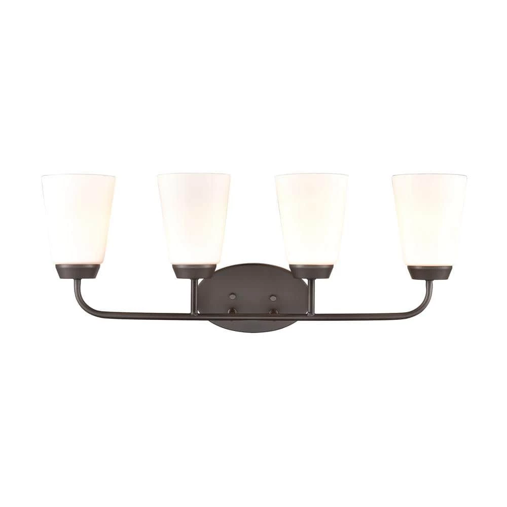 28 in. 4 Light Oil Rubbed Bronze Vanity Light by Titan Lighting 3 28 in. 4 Light Oil Rubbed Bronze Vanity Light by Titan Lighting