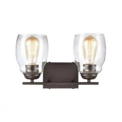 14 in. 2 Light Oil Rubbed Bronze Vanity Light by Titan Lighting