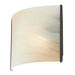 Pannelli 1-Light Oil Rubbed Bronze Vanity Light with Hand-Moulded Honey Alabaster Glass by Titan Lighting