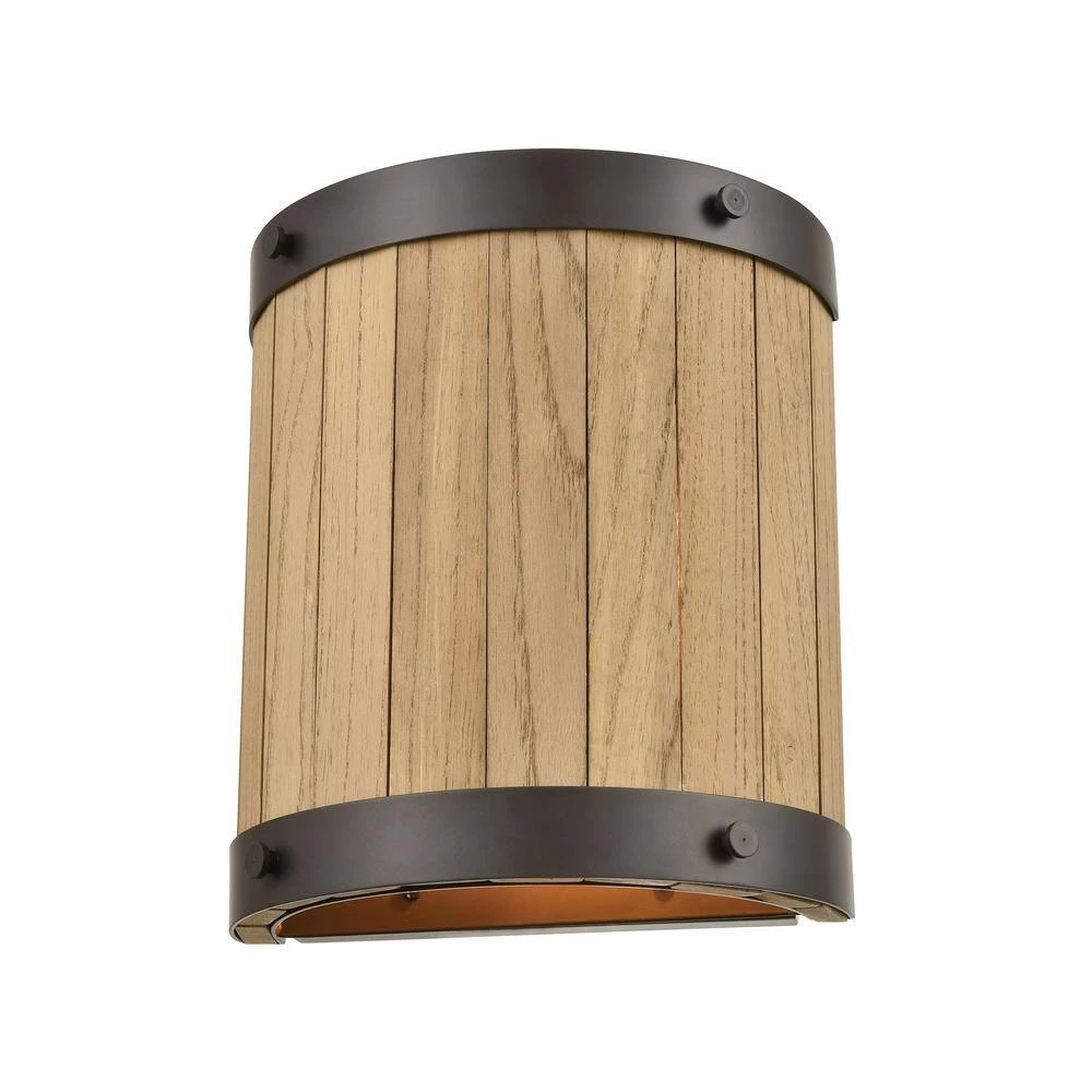 Wooden Barrel 2-Light Oil Rubbed Bronze Wall Sconce by Titan Lighting 3 Wooden Barrel 2-Light Oil Rubbed Bronze Wall Sconce by Titan Lighting