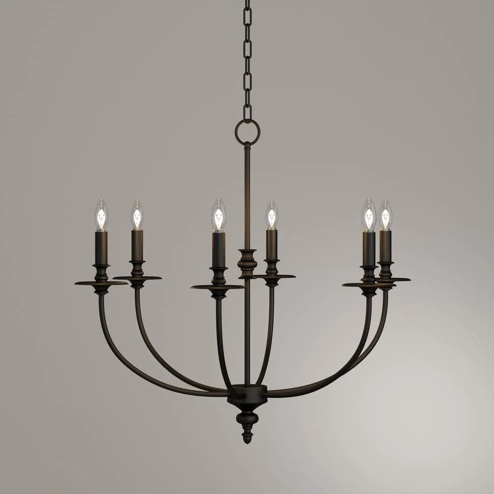 Hartford 6-Light Oil Rubbed Ceiling Mount Chandelier by Titan Lighting 5 Hartford 6-Light Oil Rubbed Ceiling Mount Chandelier by Titan Lighting - Image 3