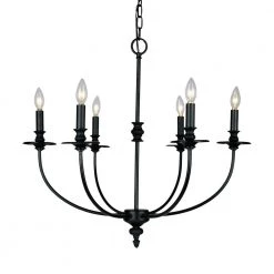 Hartford 6-Light Oil Rubbed Ceiling Mount Chandelier by Titan Lighting