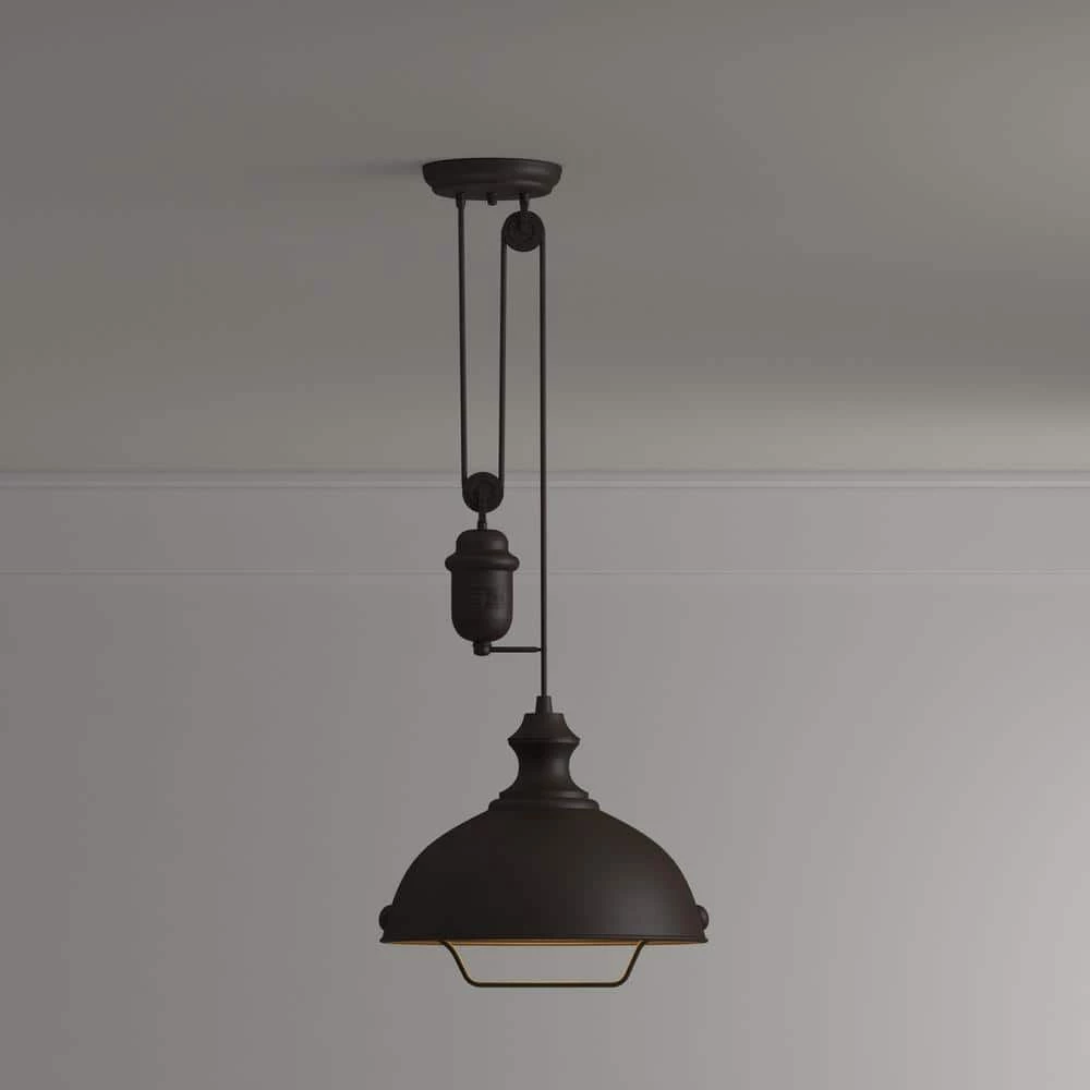 Farmhouse 1-Light Oiled Bronze Ceiling Mount Pendant by Titan Lighting 6 Farmhouse 1-Light Oiled Bronze Ceiling Mount Pendant by Titan Lighting - Image 4