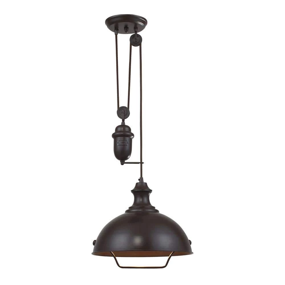 Farmhouse 1-Light Oiled Bronze Ceiling Mount Pendant by Titan Lighting 3 Farmhouse 1-Light Oiled Bronze Ceiling Mount Pendant by Titan Lighting