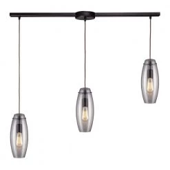 Menlow Park 3-Light Oiled Bronze Ceiling Mount Pendant by Titan Lighting