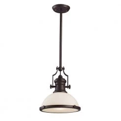 Chadwick 1-Light Oiled Bronze Pendant by Titan Lighting
