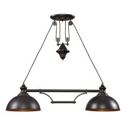 Farmhouse 2-Light Oiled Bronze Ceiling Mount Island-Light by Titan Lighting