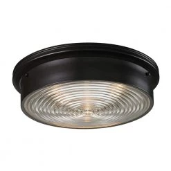 3-Light Oiled Bronze Ceiling Flush Mount by Titan Lighting