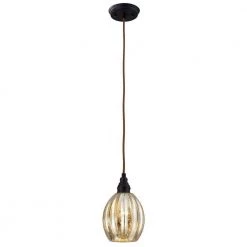 Danica 1-Light Oiled Bronze Ceiling Mount Pendant by Titan Lighting