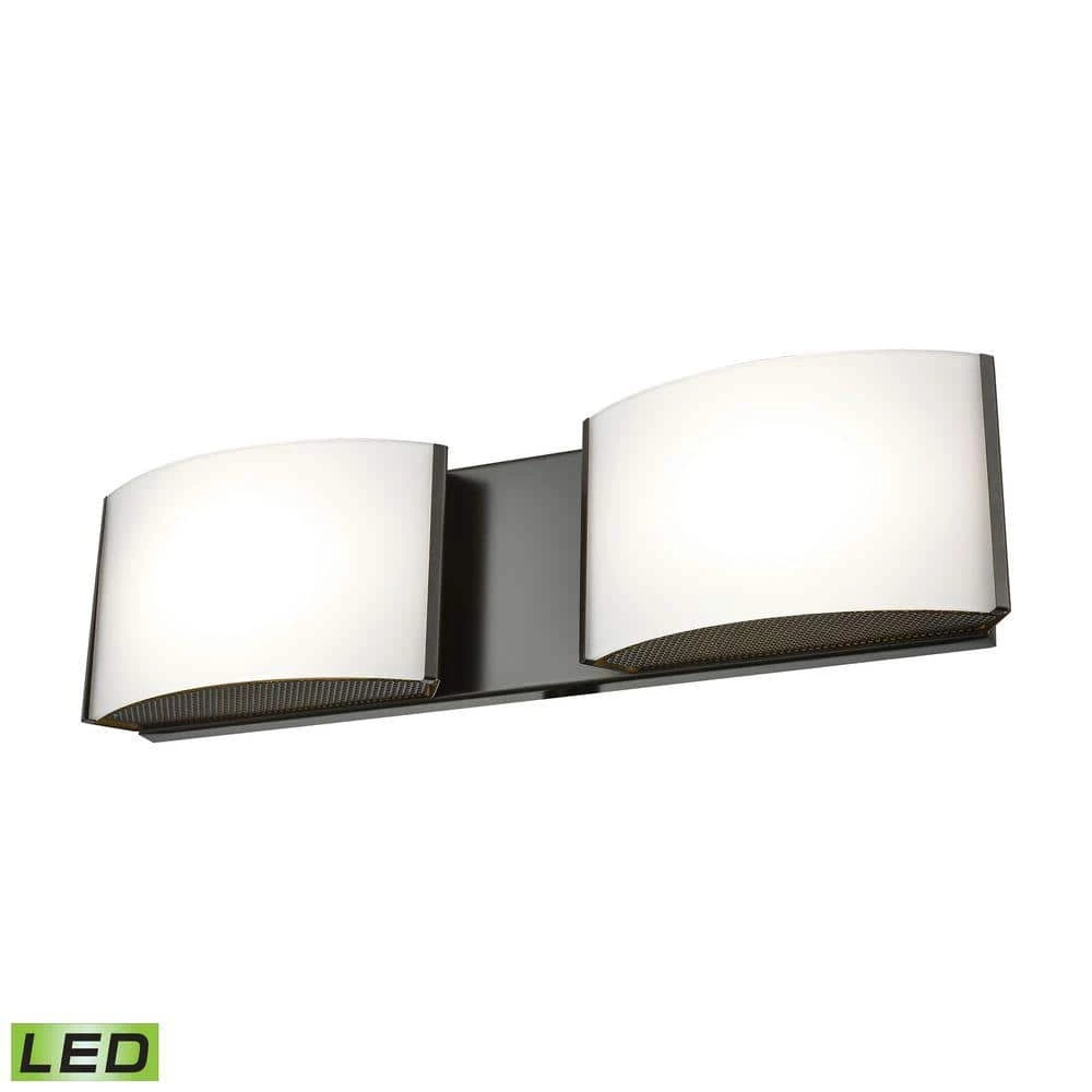 Pandora 2-Light Oiled Bronze and Opal Glass LED Vanity Light by Titan Lighting 4 Pandora 2-Light Oiled Bronze and Opal Glass LED Vanity Light by Titan Lighting - Image 2