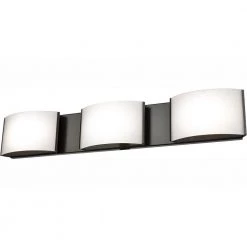 Pandora 3-Light Oiled Bronze and Opal Glass LED Vanity Light by Titan Lighting