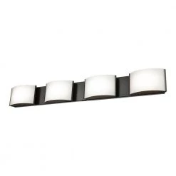 Pandora 4-Light Oiled Bronze and Opal Glass LED Vanity Light by Titan Lighting