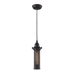 Fulton 1-Light Oil-Rubbed Bronze Pendant by Titan Lighting