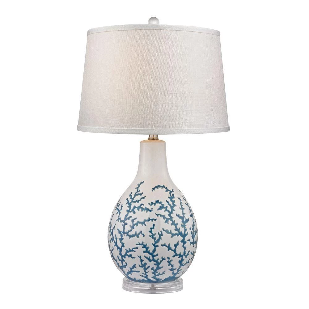 Sixpenny 27 in. White Blue Coral Table Lamp by Titan Lighting 3 Sixpenny 27 in. White Blue Coral Table Lamp by Titan Lighting