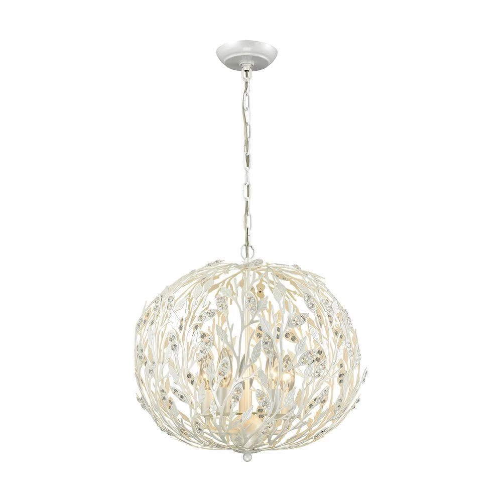 Trella 5-Light Pearl White Chandelier by Titan Lighting 3 Trella 5-Light Pearl White Chandelier by Titan Lighting